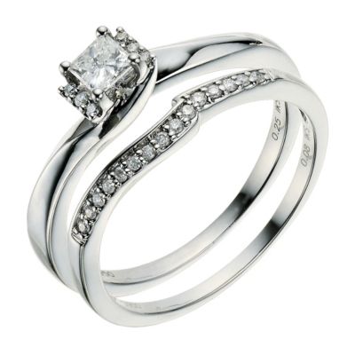 Palladium 0.33pt Diamond Bridal Set - Product number 9221530