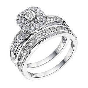9ct White Gold 0.50 Carat Diamond Bridal Ring Set9ct White Gold 0.50 Carat Diamond Bridal Ring Set