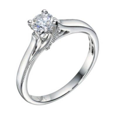 18ct White Gold Half Carat Diamond Solitaire Ring - Product number 9223649
