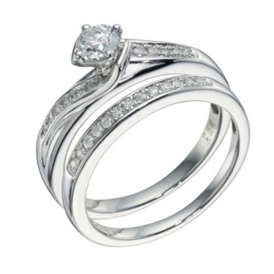18ct White Gold 0.50 Carat Diamond Bridal Set Ring - Product number 9224033