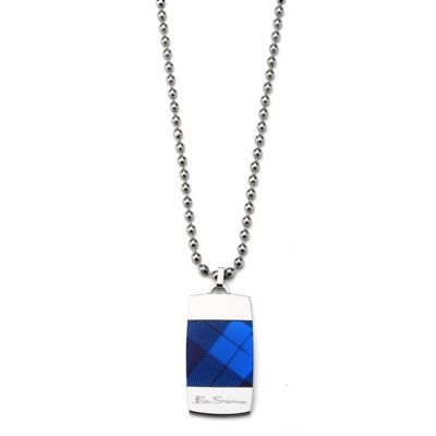 Ben Sherman Men's Stainless Steel Blue Dog Tag - Product number 9225331