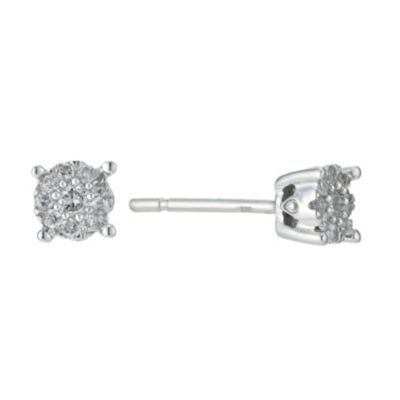 H Samuel Sterling Silver 0.17 Carat Diamond Cluster