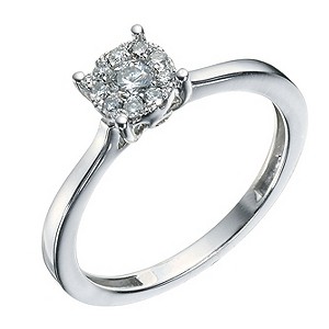 H Samuel Sterling Silver 0.25 Carat Diamond Solitaire Ring