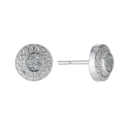 9ct white gold round diamond cluster earrings - Product number 9225854