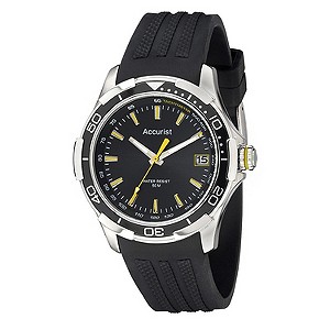 Accurist Men's Black Silicone Strap Watch