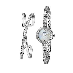 Accurist Ladies' Stone Set Bracelet Watch & Cuff SetAccurist Ladies' Stone Set Bracelet Watch & Cuff