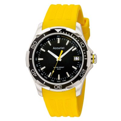 Accurist Men's Yellow Silicone Strap Watch - Product number 9230866