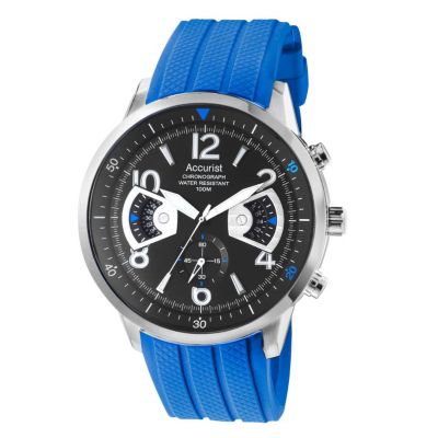 Accurist Men's Blue Rubber Strap Watch - Product number 9230904