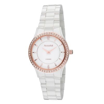 Accursit Ladies' White Ceramic & Rose Bracelet Watch - Product number 9230947