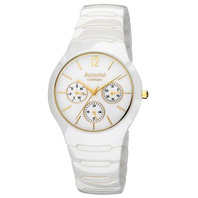 Accurist Men's White Ceramic Bracelet Chronograph Watch - Product number 9230963
