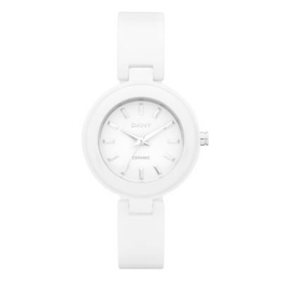DKNY ladies' white ceramic bangle watch - Product number 9231625
