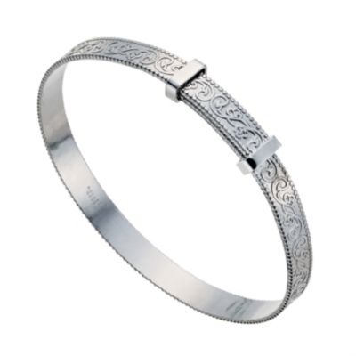 9ct White Rolled Gold Swirl Expander Bracelet - Product number 9231714