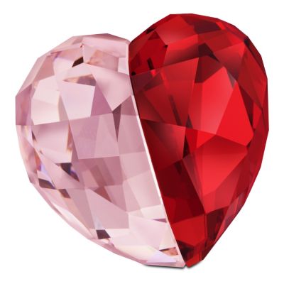 Swarovski Crystal Pink & Siam Love Heart