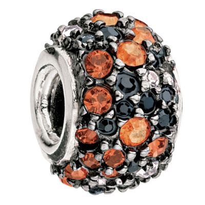 Chamilia silver orange & black swarovski crystal bead - Product number 9232516