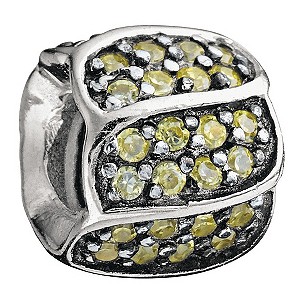 Chamilia silver jewel petals golden cubic zirconia bead