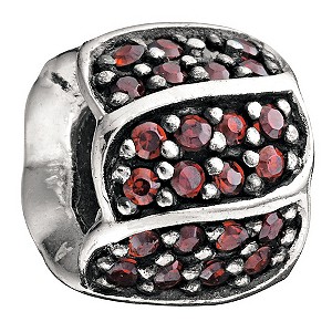 Chamilia silver jewel petals red cubic zirconia bead