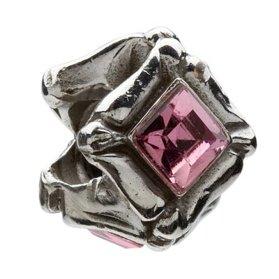 Chamilia silver princess cut pink cubic zirconia bead - Product number 9232796