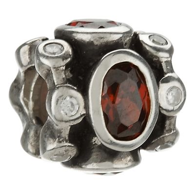 Chamilia silver & dark red cubic zirconia bead - Product number 9232826