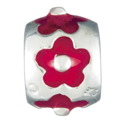 Chamilia silver & red flower bead - Product number 9233148