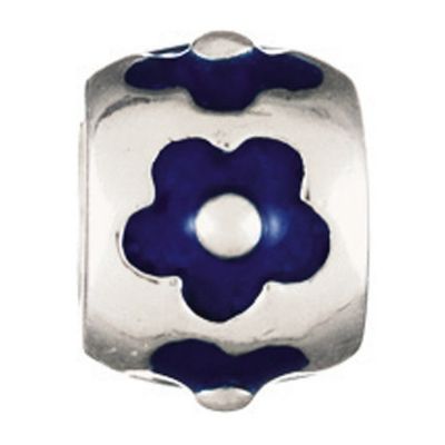 Chamilia silver & dark blue flower bead - Product number 9233156