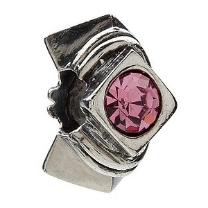 Chamilia diamond shape silver & pink cubic zirconia bead