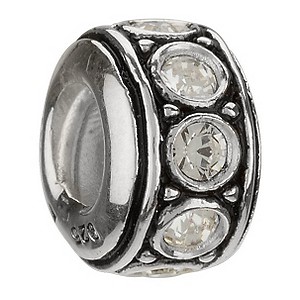 sterling silver April birthstone wheel