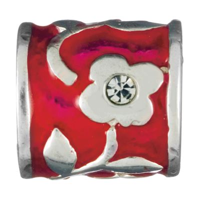 Chamilia silver and red flower bead - Product number 9233644