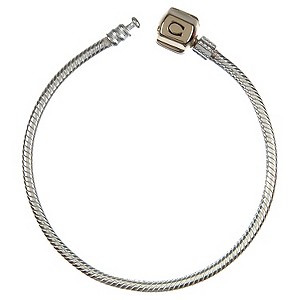 Chamilia silver & 14ct yellow gold 18cm snap bracelet