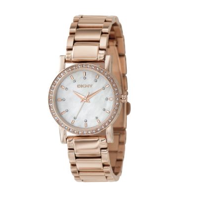 DKNY ladies' rose gold plated stone set bracelet watch - Product number 9233962