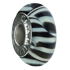 - sterling silver Zebra Murano bead