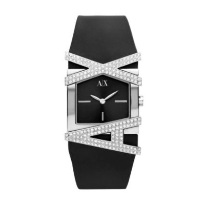 Armani Exchange Ladies' Black Stone Set Strap Watch - Product number 9241868
