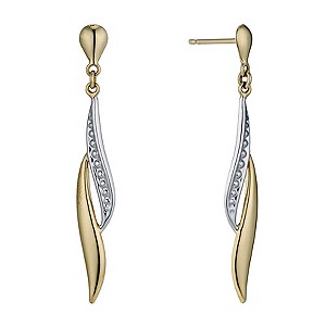 9ct Yellow Gold Flame Drop Earrings