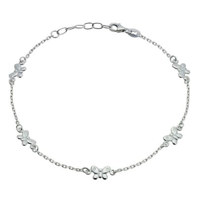 H Samuel Sterling Silver Butterfly Anklet