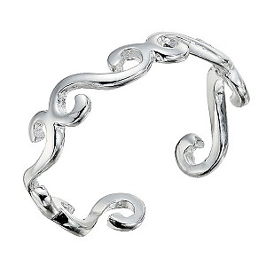 H Samuel Sterling Silver Cut Out Swirl Toe Ring