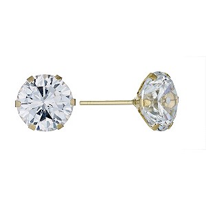 9ct Yellow Gold 8mm Cubic Zirconia Stud Earrings