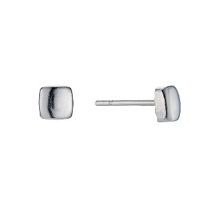 9ct White Gold Cube Stud Earrings