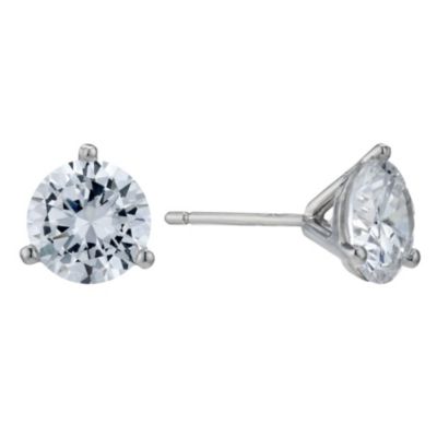 H Samuel 9ct White Gold 3 Claw 7mm Cubic Zirconia Stud