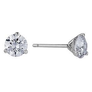 9ct White Gold 3 Claw 5mm Cubic Zirconia Stud