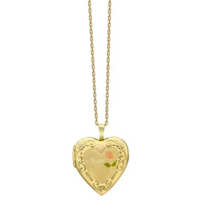 9ct Rolled Yellow Gold Mum Heart Locket