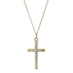 H Samuel 9ct Yellow Rolled Gold Detailed Cross