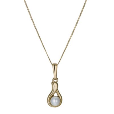 9ct Gold Freshwater Pearl Pendant on Rolled Gold Chain - Product number 9243372