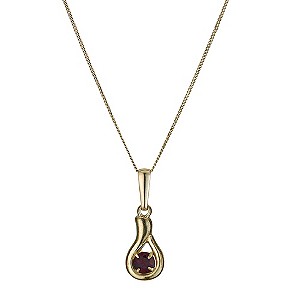 9ct Gold Garnet Pendant on Rolled Gold Chain