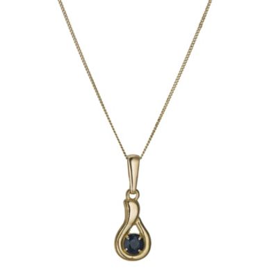 9ct Gold Sapphire Pendant on Rolled Gold Chain - Product number 9243410