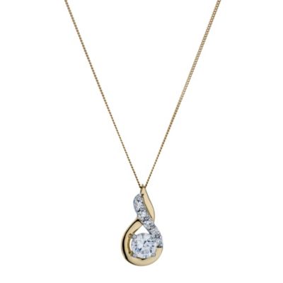 9ct Yellow Gold Cubic Zirconia Figure of Eight Pendant - Product number 9243593
