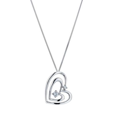 9ct White Gold Cubic Zirconia Heart Pendant - Product number 9243941