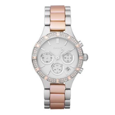 DKNY Ladies' Stainless Steel & Rose Coloured Bracelet Watch - Product number 9244654