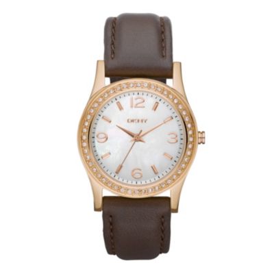 DKNY Ladies' Brown Leather Strap Watch - Product number 9244743