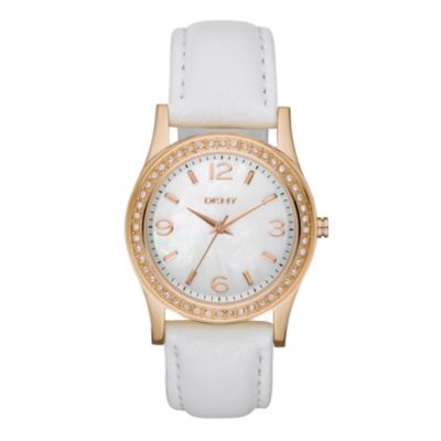 DKNY White Leather  Strap Watch - Product number 9244751
