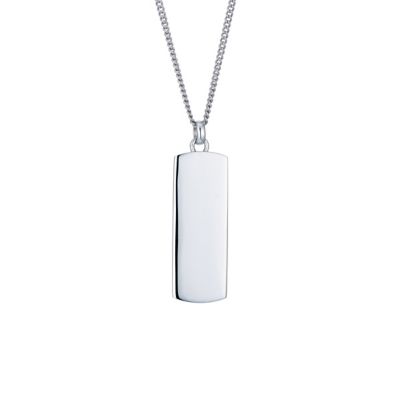 Simon Carter men's platinum plated plain dog tag - Product number 9245529