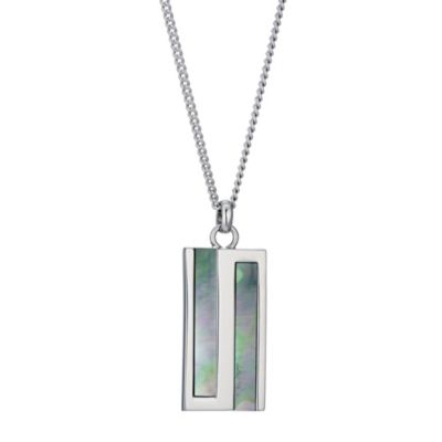 Simon Carter men's mother of pearl platinum plated necklace - Product number 9245545